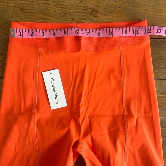 OUTDOOR VOICES  SuperForm 5" Orange Sundance Biker Shorts w/ Back Zipper Sz S - Picture 8 of 11